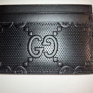 Gucci Black Textured Leather Card Holder